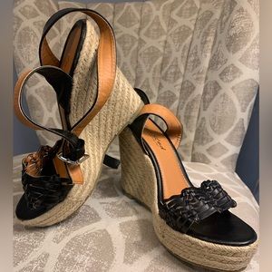 High heel wedge shoes. With straps